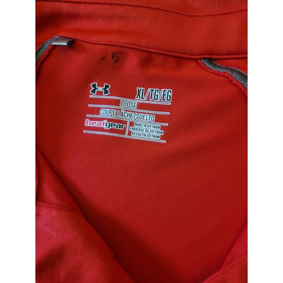 Washington Nationals Under Armour Heat Gear Polo Shirt X-Large Loose Mens Red - Picture 2 of 4